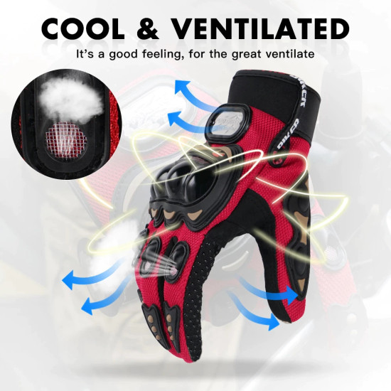 Probiker Motor - Bisiklet Eldiven Kırmızı Standart Elastik Kumaş